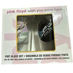 SET 2 16oz Pint Glasses Pink Floyd Wish You Were Here NEW IN BOX Collectible